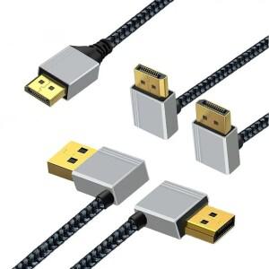 3M 90도 DP 위/아래/왼쪽/직각 DisplayPort 1.2 케이블 4K60Hz 2K144Hz 노트북 PC Xbox 시리즈 모니터용