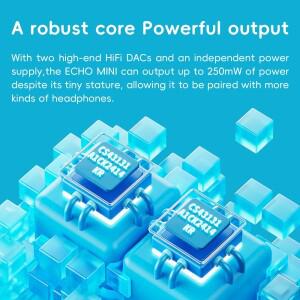 SnowSky FiiO Echo Mini HiFi Bluetooth MP3 순수 음악 플레이어 15시간 재생 3.5mm/4.4mm 헤드폰 출력