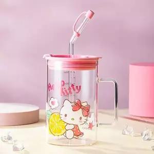 헬로키티 LY51XV36 빨대 유리컵 700ml 캐릭터