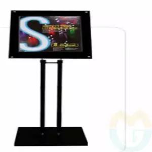 스텐딩 POP꽂이 A4 검정분체도장 카페인테리어소품 홍보물거치대 포스트스탠드 철제스탠드 스탠드형안내판