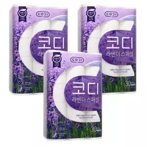코디 라벤더 스페셜 화장지 3겹 30m 30롤 X 3팩