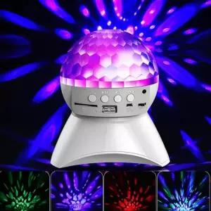 led 미러볼 무선스피커 램프 노래방 회전 가정용 스피커 듀얼 캠핑용 디스코 사운드