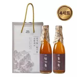 백년본가 저온압착 프리미엄 참기름 350ml+들기름 350ml 선물세트 x 4세트
