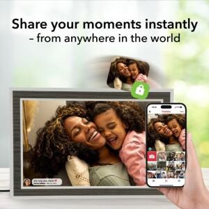 10.1인치 WiFi 디지털 액자, 1280x800 HD IPS 터치스크린, 32GB 메모리, Frameo A를 통해 사진 및 비디오