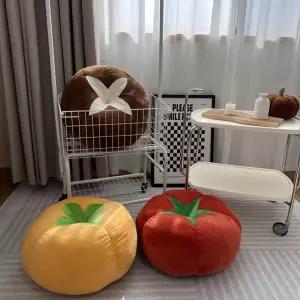토마토 쿠션 버섯 소품 귤 감 인테리어 인형 토마토쿠션 스타일 과일 창 베개 표고버섯