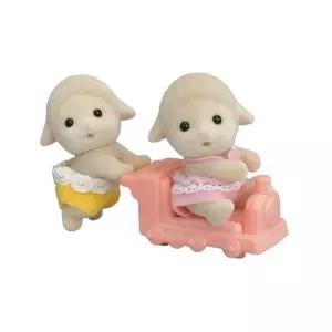 실바니안 패밀리 아기 양 쌍둥이 인형 세트 피겨 소품
