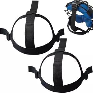 2PCS 탄성 포수 마스크 하네스 교체 야구 및 소프트볼 심판용 조절 가능한 스트랩 블랙