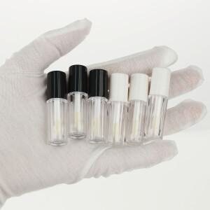 26pcs 빈 0.8ml 립글로스 튜브 플라스틱 화이트/블랙 라운드 컨테이너  병 크기 지팡이와 미니 독특한