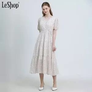 [르샵(LeShop)] 브이넥 허리 스트랩 원피스 (택가격: 119000원)