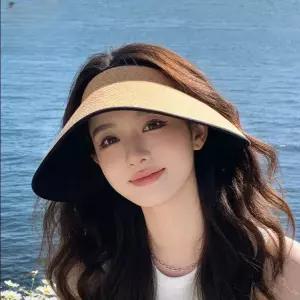 자외선 차단 모자  선쉐이드 밀짚모자 여성용 큰 챙 2026년 여름 오픈 탑 신형 쿨 모자와 선햇