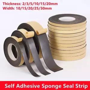 새로운 자체 접착 스폰지 충돌 방음 단면 스트립 씰 EPDM 두꺼운 검정색 방지 고무 Bla 0mm x 0mm x 2m