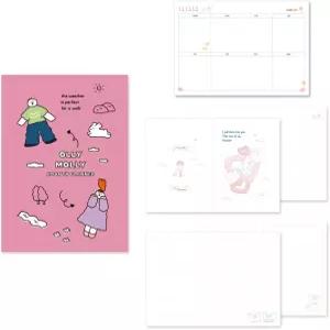 모노라이크 B6 올리 몰리 다이어리 6개월 플래너 완벽한 하루 - 학술 주간 및 월간 스케줄러
