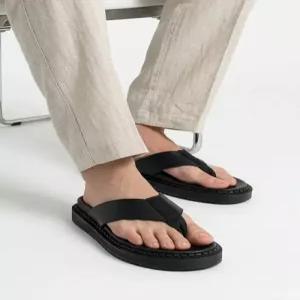 더노피 써니 4cm 키높이 소프트 레더 플립플랍 블랙 쪼리 [225~290mm]