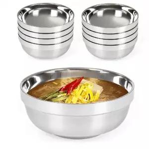 [올비아] 스텐304 냉면그릇 냉면기 칼국수 비빔밥 그릇 이중면기 18cm 10개