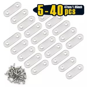 5 40개 .85인치(47mm) 2홀 브래킷 스트레이트 스틸 커넥터 플랫 수리 고정 브레 5pcs 0sc ws