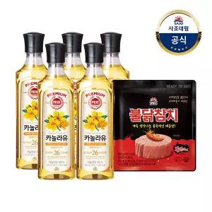 [사조대림] 카놀라유 500ml x 5개 + 불닭참치 100g x 1개