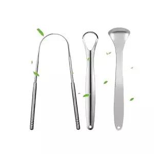 3PCS 혀 클리너 스테인리스 브러시 전문가용 코팅 제거기