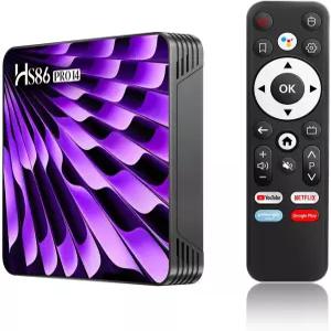 안드로이드 TV 박스 14.0 8K 2026 HS86 2GB RAM ROM RK3518 쿼드 코어 64비트 듀얼 WiFi 2.4G/5G 3D HDR10