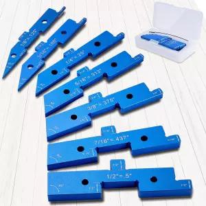 포이함 라우터 테이블 설치 막대 각도가 있는 7PCS 알루미늄 합금 정밀 블록 높이 게이지 톱 액세서리 및