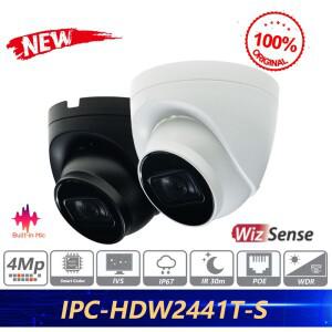 Dahua 오리지널 IPC-HDW2441T-S 4MP IR 고정 초점 안구 WizSense 네트워크 카메라 차량  인간 감지 MIC 내