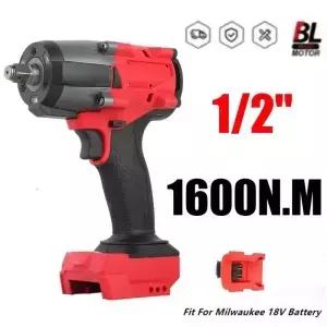1600N.M 브러시리스 임팩트 렌치 5단 무선 전동 드라이버 1/2인치 소켓 고토크 파워 툴 (밀워키 18V