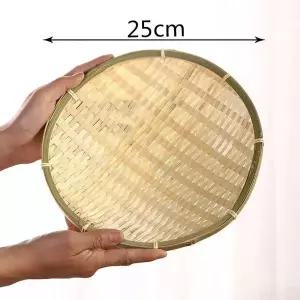 [골드스마일]전통 대나무 소쿠리 노란끈 원형 (25cm) (10개 묶음)