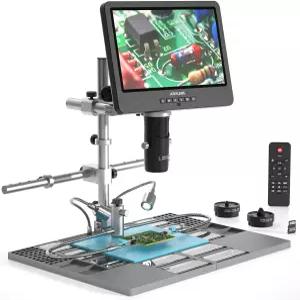 JL249MS 플러스 3 렌즈 10.1인치 HDMI 납땜 디지털 현미경 스크린 스테이션 포함 2000X 전자 카메라 붐 암