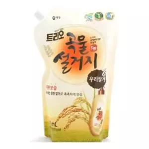 트리오 곡물설거지 우리현미 1.2L리필 4개 주방세제 세제