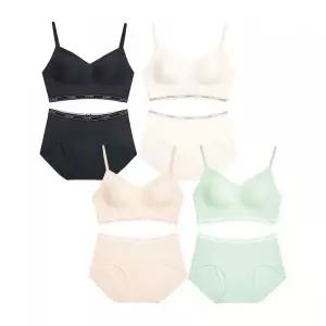 PLAYTEX [4PACK] 노와이어 퓨징 크롭탑 팬티 세트 2283085