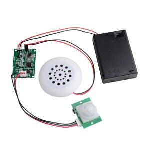 스피커 및 PIR 적외선 센서가 장착된 스테메두 MP3 재생 키트 음악 음성 녹음 모듈 DIY 웰컴 사운드 녹음 보드, USB 다운로드 및 TF 카드 지원