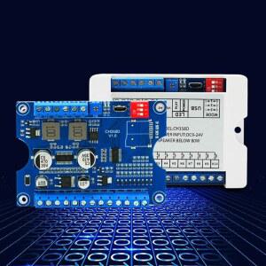 80W Vocie 재생 모듈, CH358D 로우 레버 트리거 8MB DC 9-24V 사운드 보드(케이스 포함), USB 다운로드 지원, MP3 하드웨어 디코딩, 10방향 버튼 일대일, 8 산업용 방송용 복합 재생.