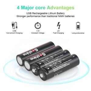1.5V AA USB 충전식 리튬 이온 배터리 2600mWh 전자기기용