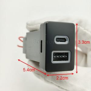 Toyota 신차 USB 충전기 PD 고속 QC3.0 듀얼 유형 C 어댑터 버튼에 적합
