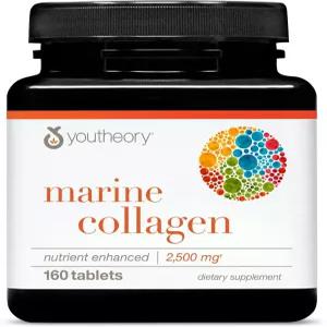유테리 마린 콜라겐 정제 2 500mg 어류 공급 펩타이드 비타민 A C E B6 및 B12 포함 관절 손톱 건강X 지원