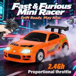 1/64 스케일 RC 드리프트카 AE86 2.4G 무선 조종 충전식 LED 라이트 전동 미니 데스크탑 레이싱카 남자아이