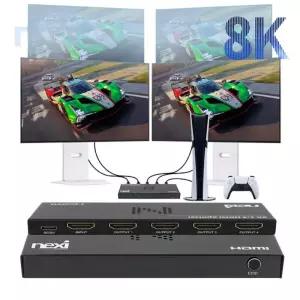 EDID 8K HDMI 분배기 1대4 60Hz 고해상도 모니터 분할기 C타입 전원 동시화면 TV 프로젝터 연결 확장