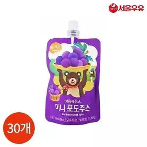 [셀러허브 식품]CL 서울우유 아침에주스 미니 포도주스 100ml x 30개 (50237818)