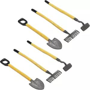 6Pcs 1/12 미니어처 삽 갈퀴 및 호 농장 도구 인형의 집 장식 액세서리 야드 용품 장면 모델 세트