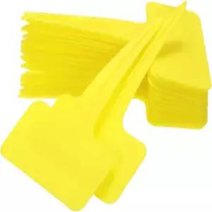 uxcell 100Pcs 4인치 식물 라벨 대형 T-스타일 정원 마커 태그 화단용 화분용 채소 노란색