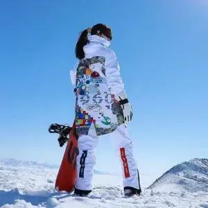 남녀공용 오버사이즈 스노우 슈트 따뜻한 방풍 방수 스키 재킷 탈착식 바지 스노보드 세트 겨울