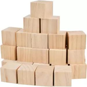 BUYGOO 30Pcs 2인치 나무 큐브 블록 미완성 공예 및 DIY 장식용 사각