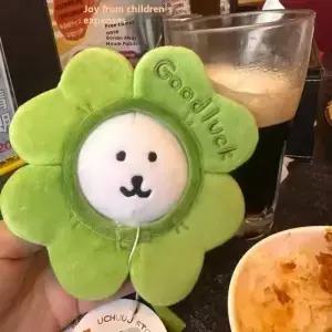 귀여운 농담곰 인형 옷 네잎클로버 머리장식 0cm 면 액세서리