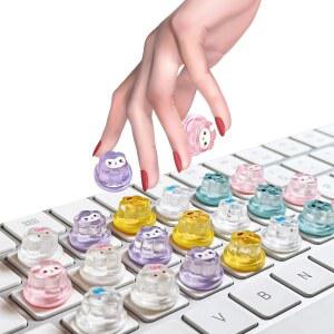 하이업고 긴 손톱용 키보드 스티커를 올렸습니다 - 노트북 PC 컴퓨터 데스크톱에서 타이핑하고 게임할 때 편안한 타이핑 커버(퍼딩 모양 20개)