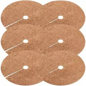 긴렉 코코넛 멀치 식물 매트 플랜터 방한 원형 정원 꽃 커버 6PCS 40x40x0.4cm