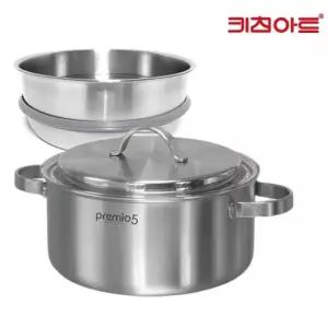 키친아트 프리미오 통5중 스텐 인덕션 냄비 24찜솥