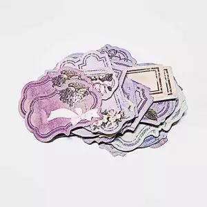 디자인 레트로 플라워 스티커 퍼플 다이어리 감성