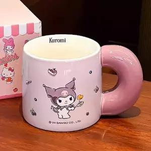 [골드스마일]산리오 쿠로미 도넛 손잡이 머그컵 570ml
