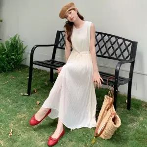 가르디 나시 플리츠 쉬폰 롱원피스_M4823