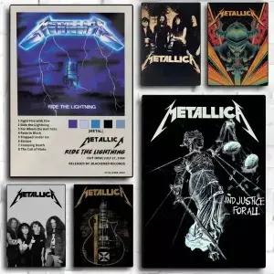 M-METALLICA 클래식 밴드 영화 포스터 거실 바 장식을위한 멋진 벽 스티커 룸