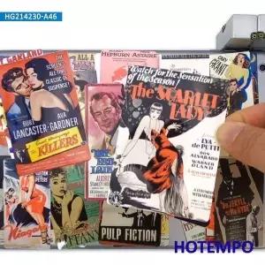 46pcs 오래된 영화 포스터 아트 레트로 방수 스티커 스크랩북 노트북 전화 스케이트 보드 자전거 오토바이